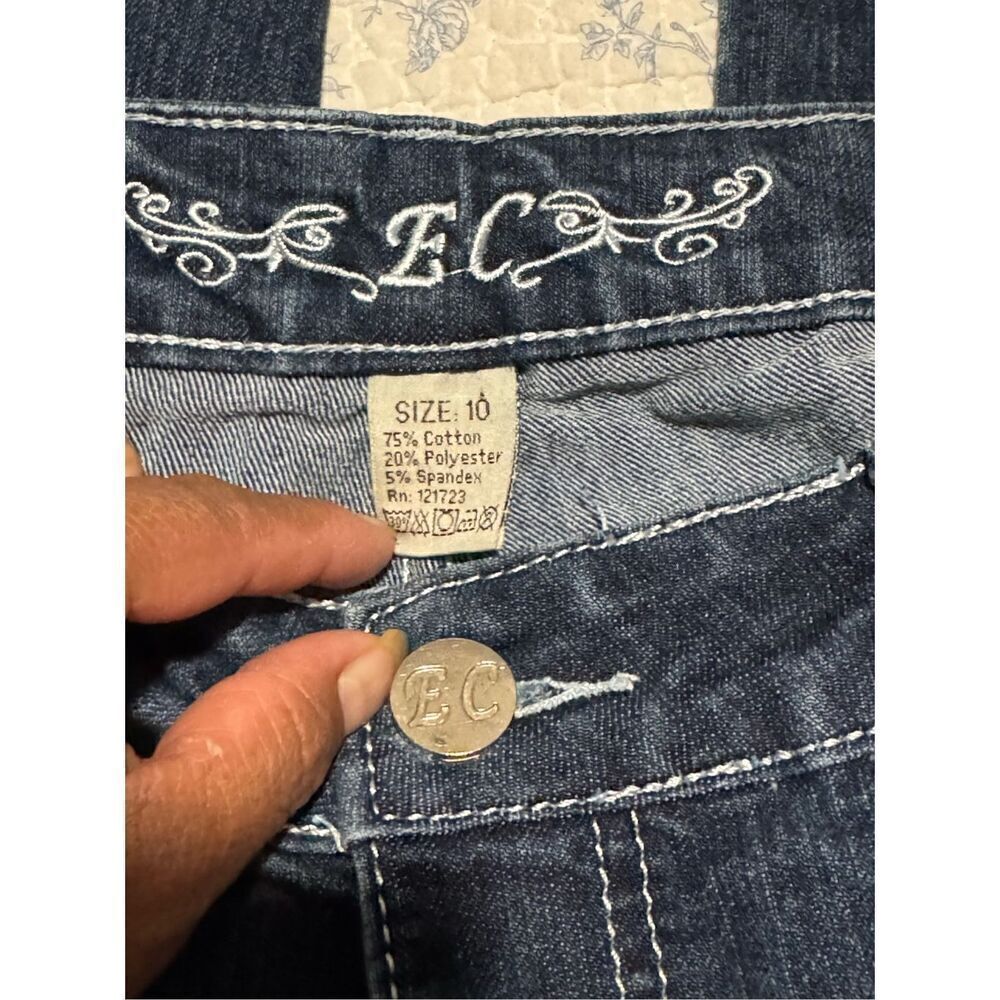 EC Embroidered Rhinestone size 10 jeans - Picture 2 of 6